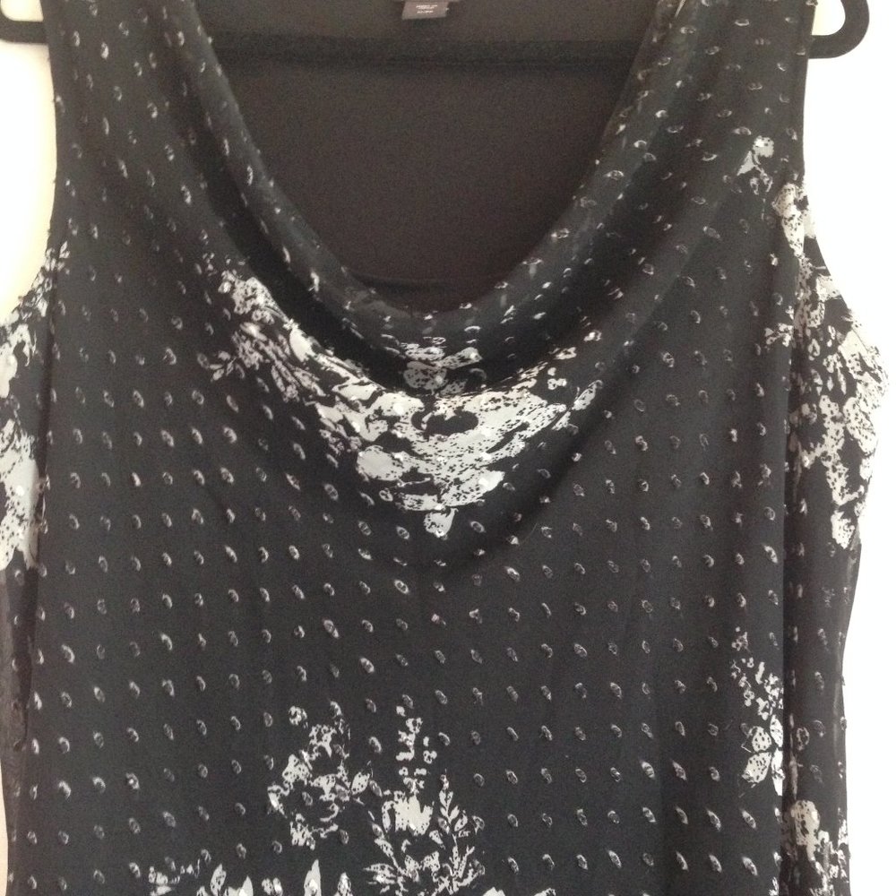 Beautiful Lined Black Sheer Blouse